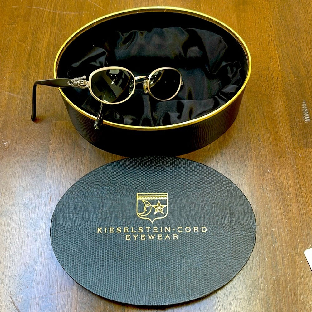 Kieselstein-Cord Silver Frog Sunglasses With Gray Lenses C. 1990